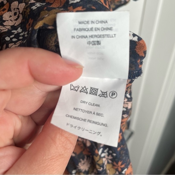 Madewell Silk Studio Ruffle-Hem Top Prairie Blossoms in Woodland Warm Nutmeg XS - Picture 13 of 14